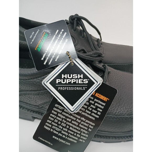 Hush Puppies Professionals Hytest Safety Leather Oxfords Men\'s Sz 8.5 Black main image 5